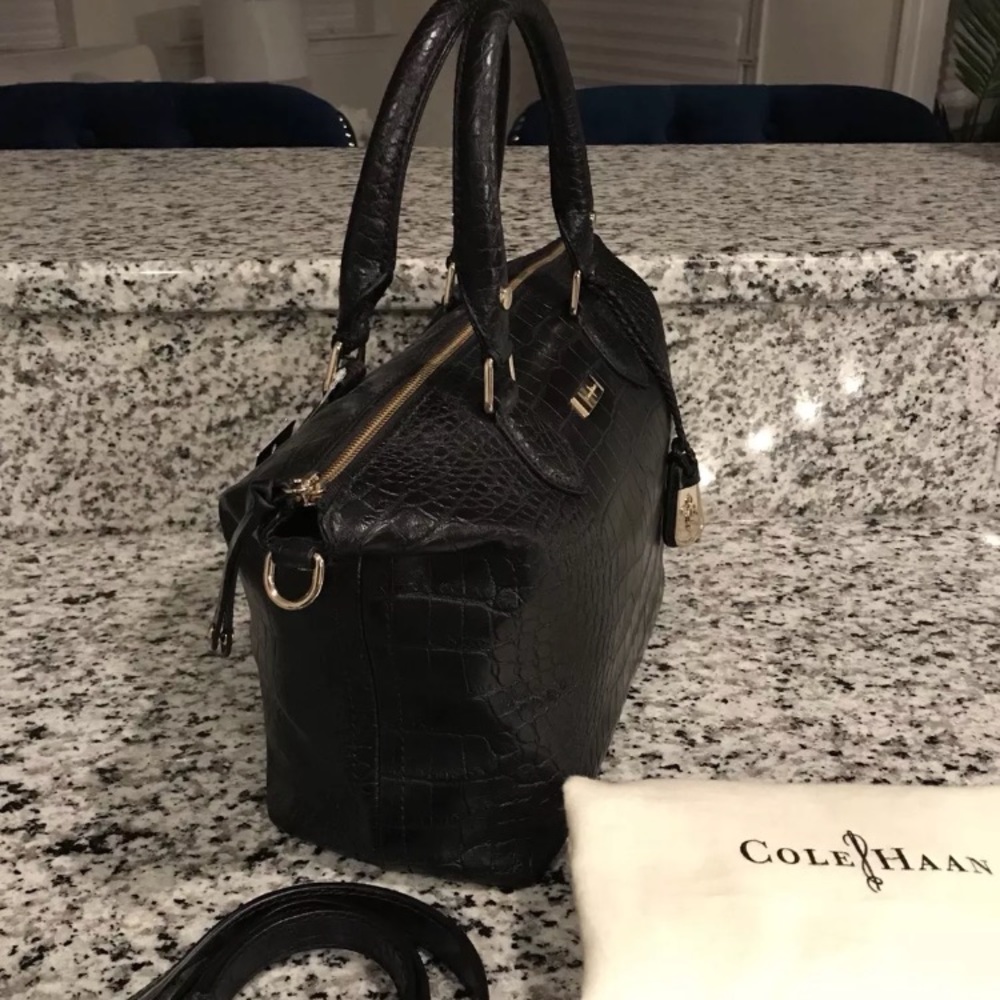 ✨SOLD!✨Cole Haan NWT! RARE Leather Croc Speedy Bag - Picture 3 of 8